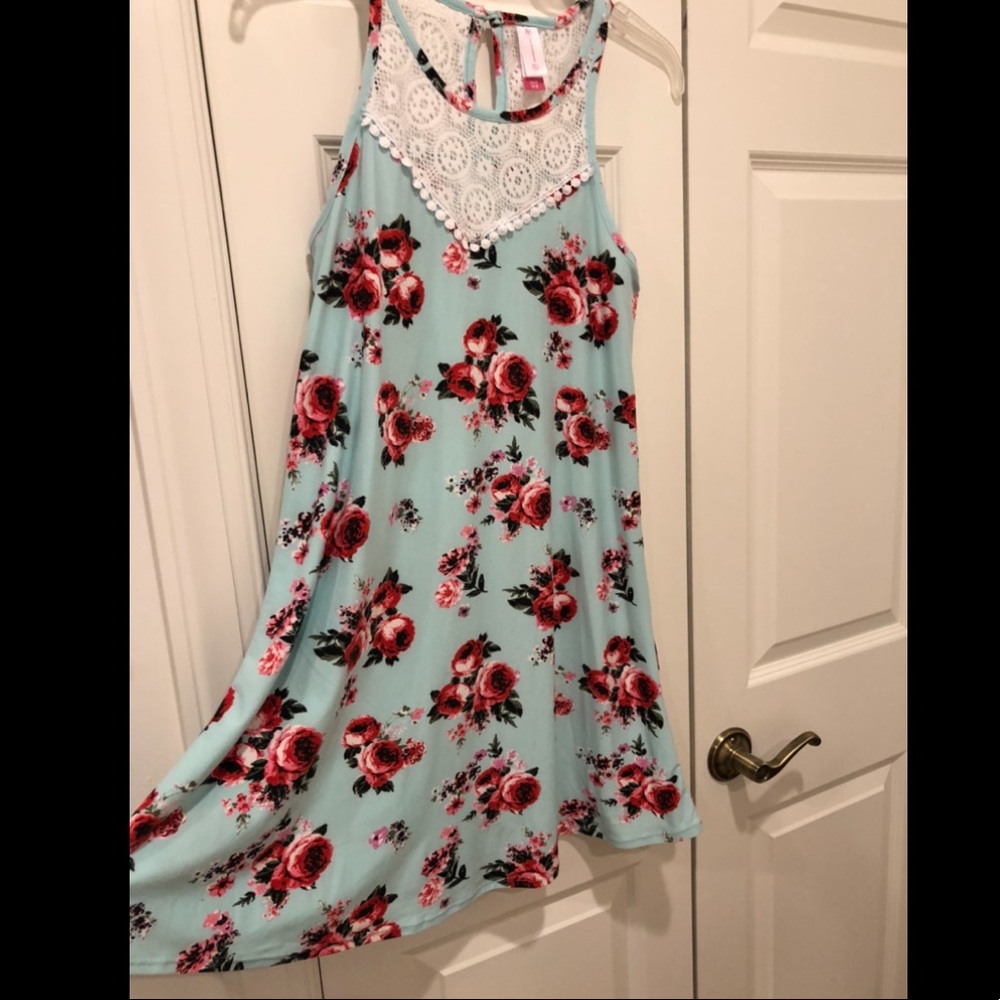 Teal & Floral dress